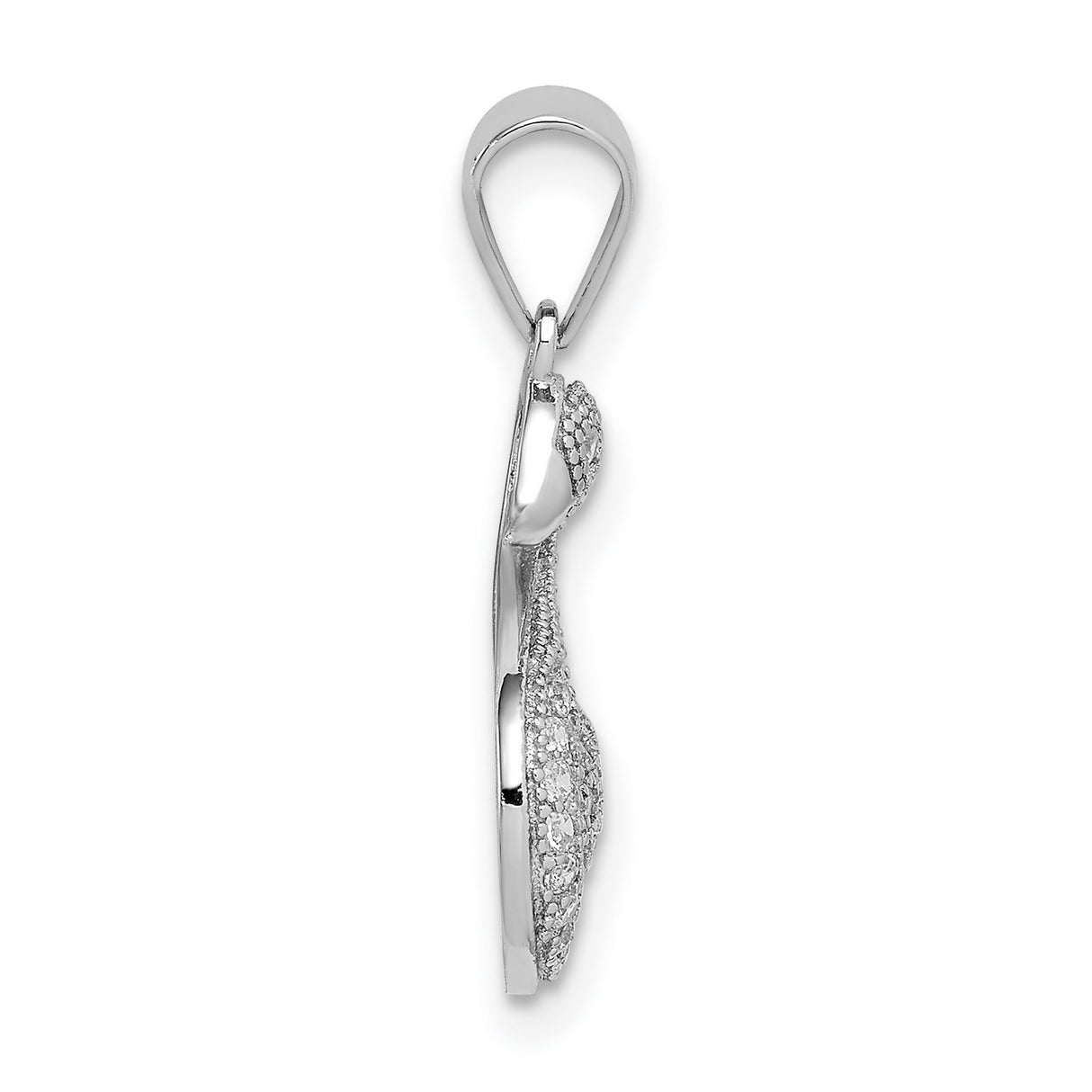 Sterling Silver Swan Pendant with Cubic Zirconia, Graceful Animal Charm for Women