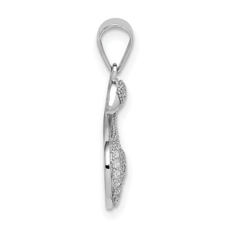 Sterling Silver Swan Pendant with Cubic Zirconia, Graceful Animal Charm for Women