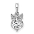 Sterling Silver Owl Pendant with Cubic Zirconia, Nature-Inspired Animal Jewelry for Women