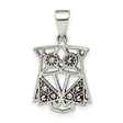 Sterling Silver Owl Pendant with Marcasite Accents, Boho Forest Motif, Intuition Totem for Women