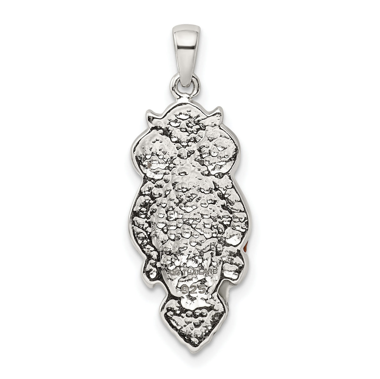 Sterling Silver Owl Pendant with Simulated Pearl and Crystal Accents, Enamel Detail, Nature Inspired