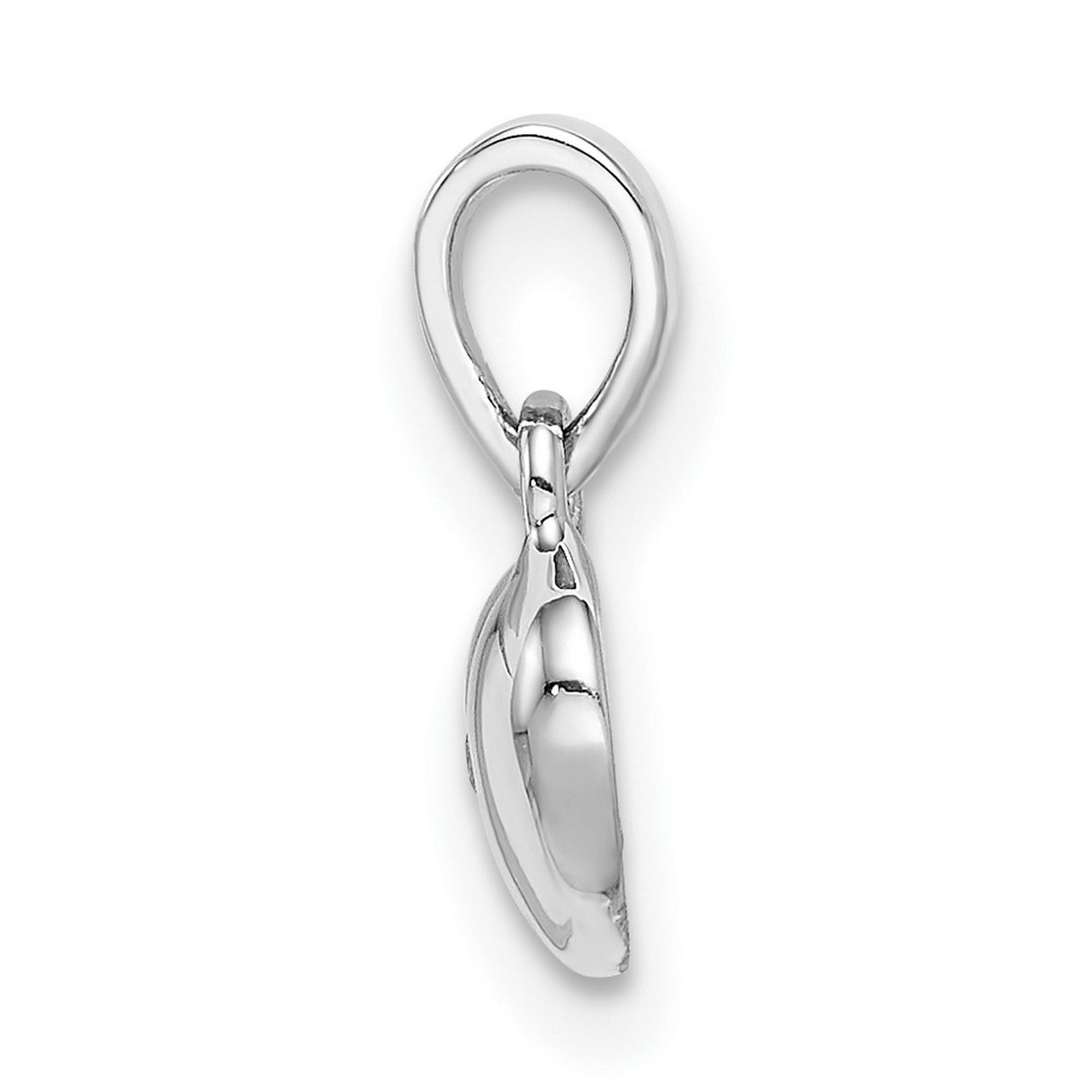 Sterling Silver Heart Pendant with Cubic Zirconia, Split Texture Design for Women