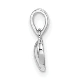 Sterling Silver Heart Pendant with Cubic Zirconia, Split Texture Design for Women
