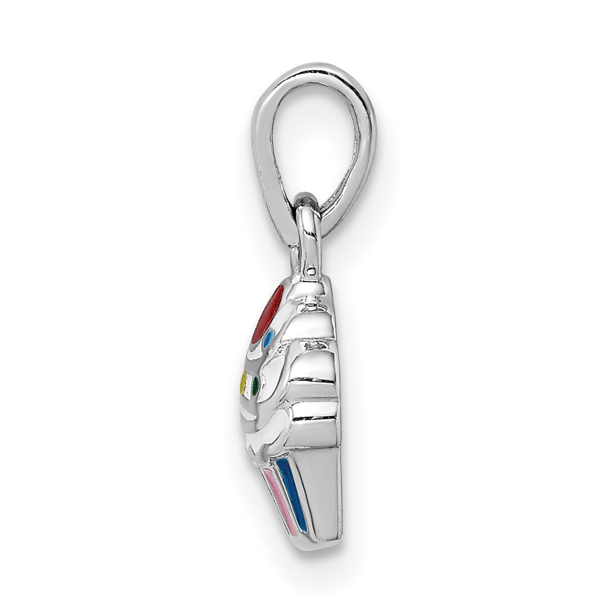 Sterling Silver Cupcake Pendant with Colorful Enamel, Whimsical Dessert Charm for Teens and Girls