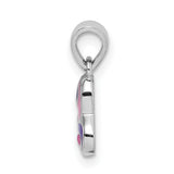 Sterling Silver Heart Pendant with Pink and Purple Yin Yang Enamel Design for Women
