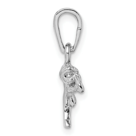 Sterling Silver Fairy Pendant with Graceful Winged Sprite, Whimsical Fantasy Jewelry