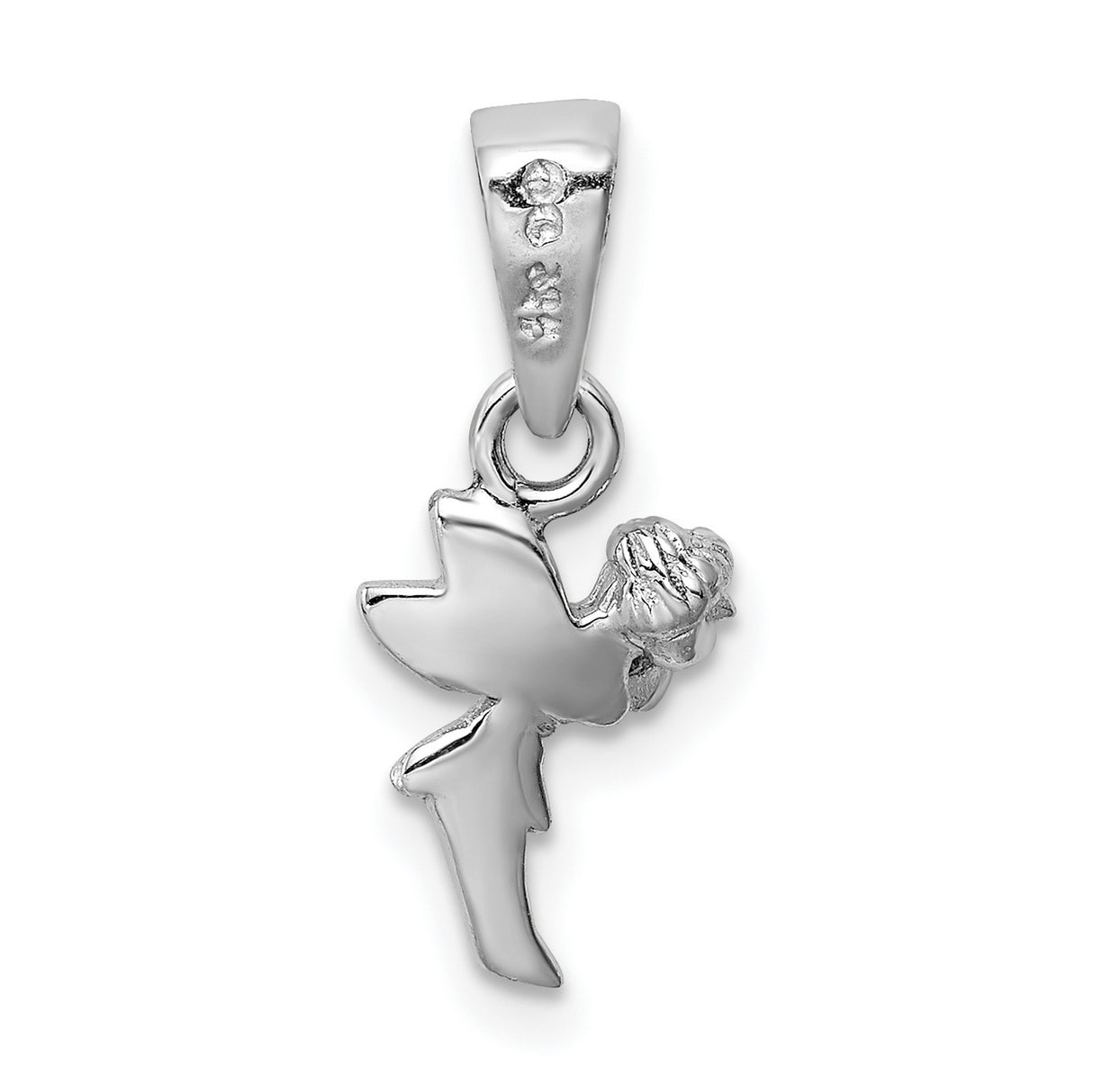 Sterling Silver Fairy Pendant with Graceful Winged Sprite, Whimsical Fantasy Jewelry