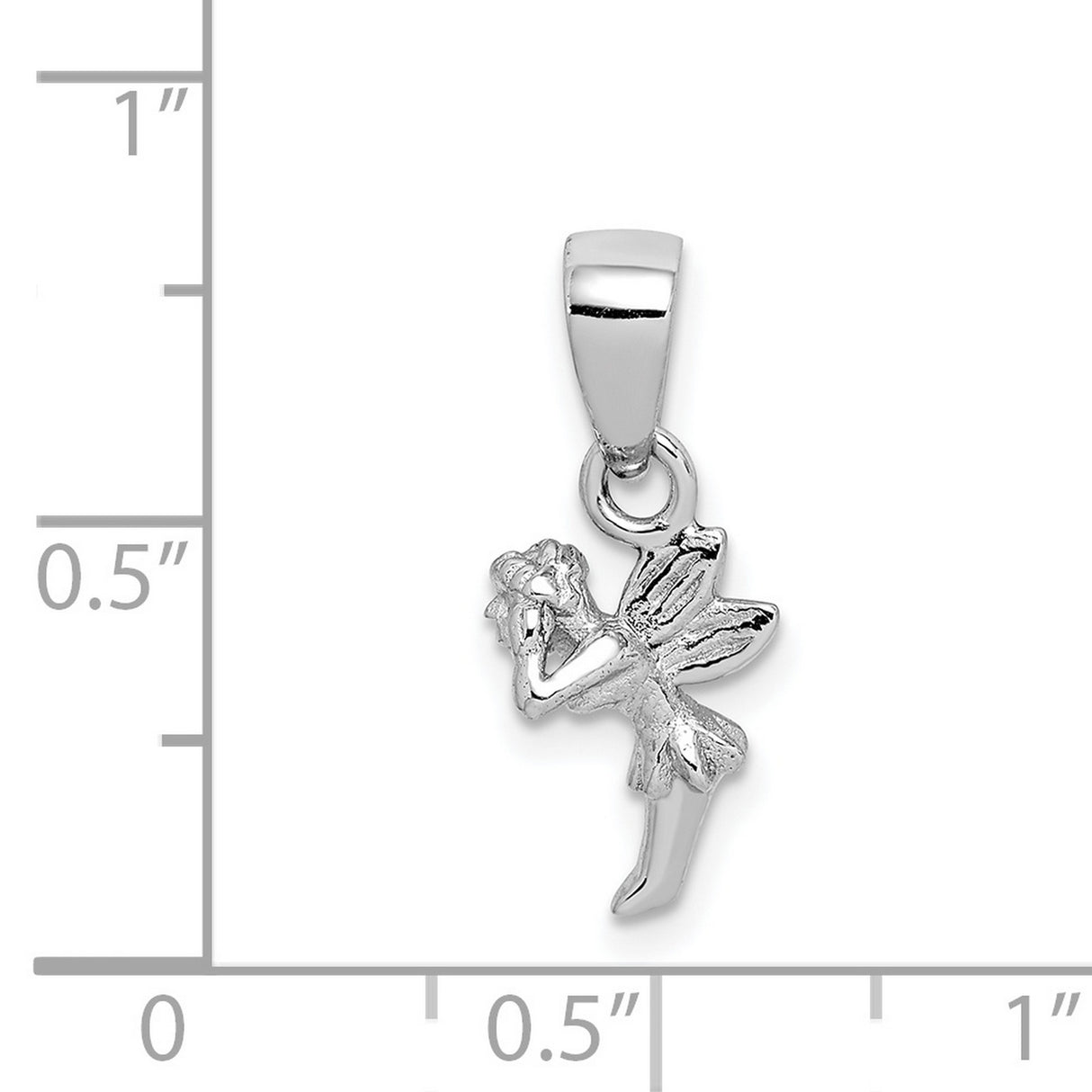 Sterling Silver Fairy Pendant with Graceful Winged Sprite, Whimsical Fantasy Jewelry
