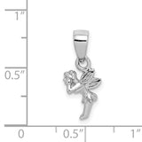 Sterling Silver Fairy Pendant with Graceful Winged Sprite, Whimsical Fantasy Jewelry