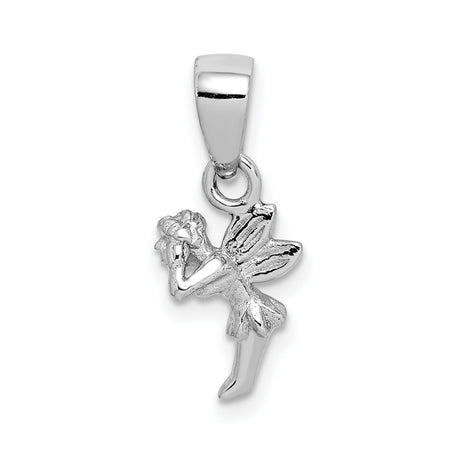 Sterling Silver Fairy Pendant with Graceful Winged Sprite, Whimsical Fantasy Jewelry