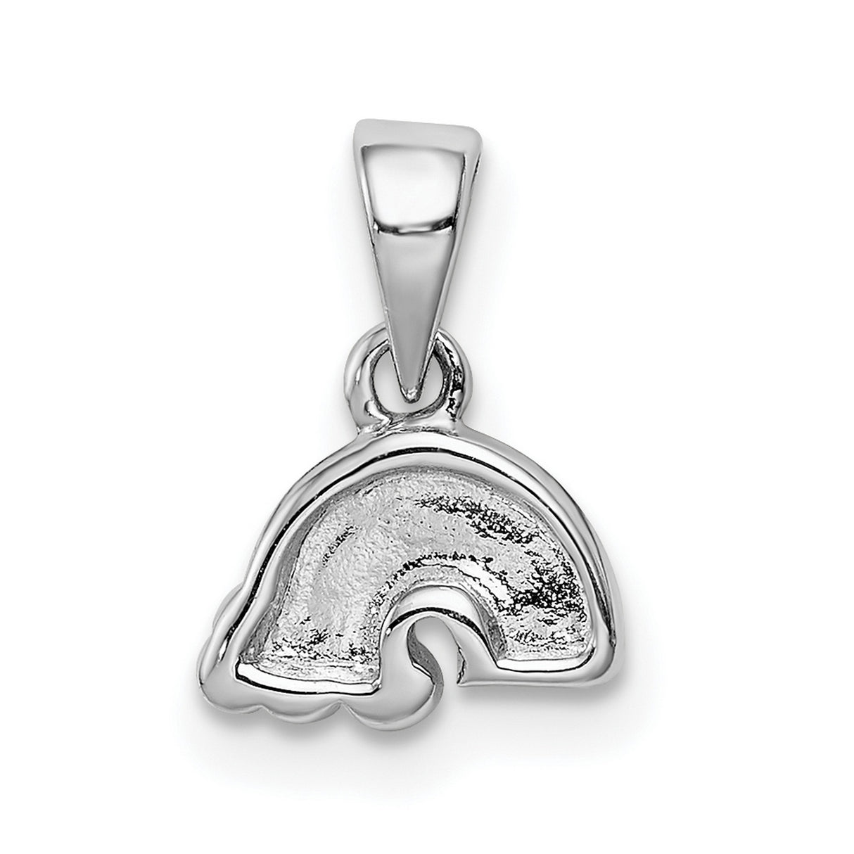 Sterling Silver Rainbow Pendant with Enamel Cloud Design, Whimsical LGBTQ Pride Jewelry
