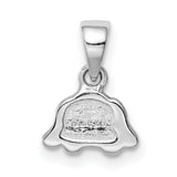 Sterling Silver Dog Pendant with Enamel Cartoon Puppy Face Design, Unisex Animal Charm Jewelry