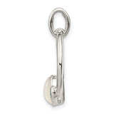 Sterling Silver Pendant with Mother Of Pearl and Swiss Blue Topaz, Open Circle Symbol of Balance