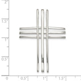 Sterling Silver Cross Pendant, Modern High Polish Religious Charm for Men and Women