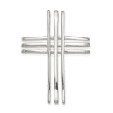 Sterling Silver Cross Pendant, Modern High Polish Religious Charm for Men and Women