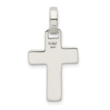 Sterling Silver Cross Pendant with Flat Latin Cross Design and Chain-Ready Loop