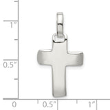 Sterling Silver Cross Pendant with Flat Latin Cross Design and Chain-Ready Loop