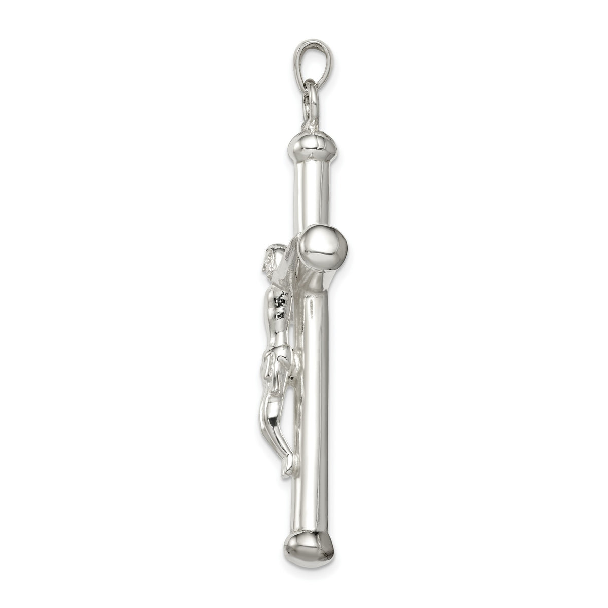Sterling Silver Crucifix Cross Pendant with Detailed Jesus Design Religious Charm