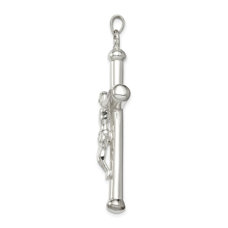 Sterling Silver Crucifix Cross Pendant with Detailed Jesus Design Religious Charm