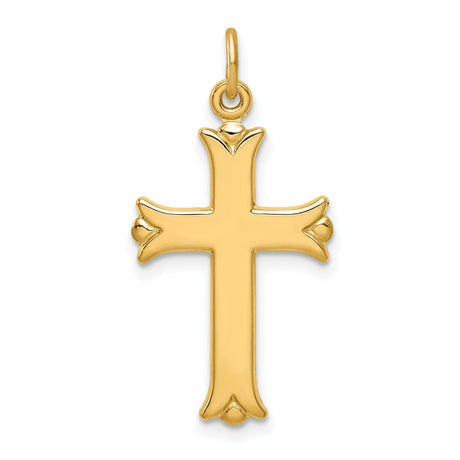 Sterling Silver Cross Pendant with Fleur de Lis Design, Religious Charm for Men and Women