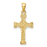 Sterling Silver Cross Pendant with Two Tone Rope Texture and Twisted Design for Men and Women