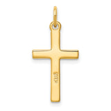 Sterling Silver Cross Pendant with Polished Matte Finish and Brushed Texture for Men and Women