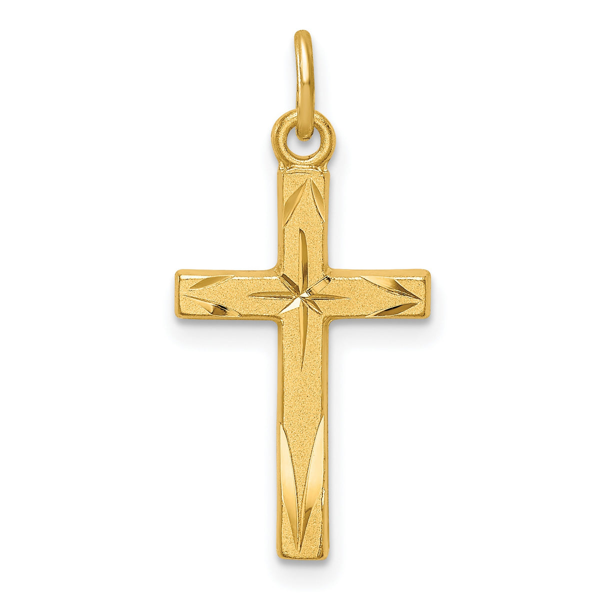 Sterling Silver Cross Pendant with Polished Matte Finish and Brushed Texture for Men and Women
