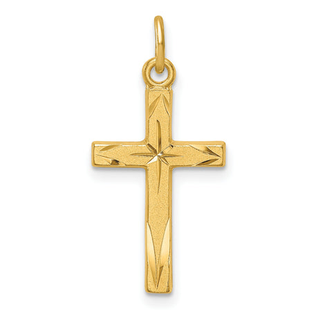 Sterling Silver Cross Pendant with Polished Matte Finish and Brushed Texture for Men and Women