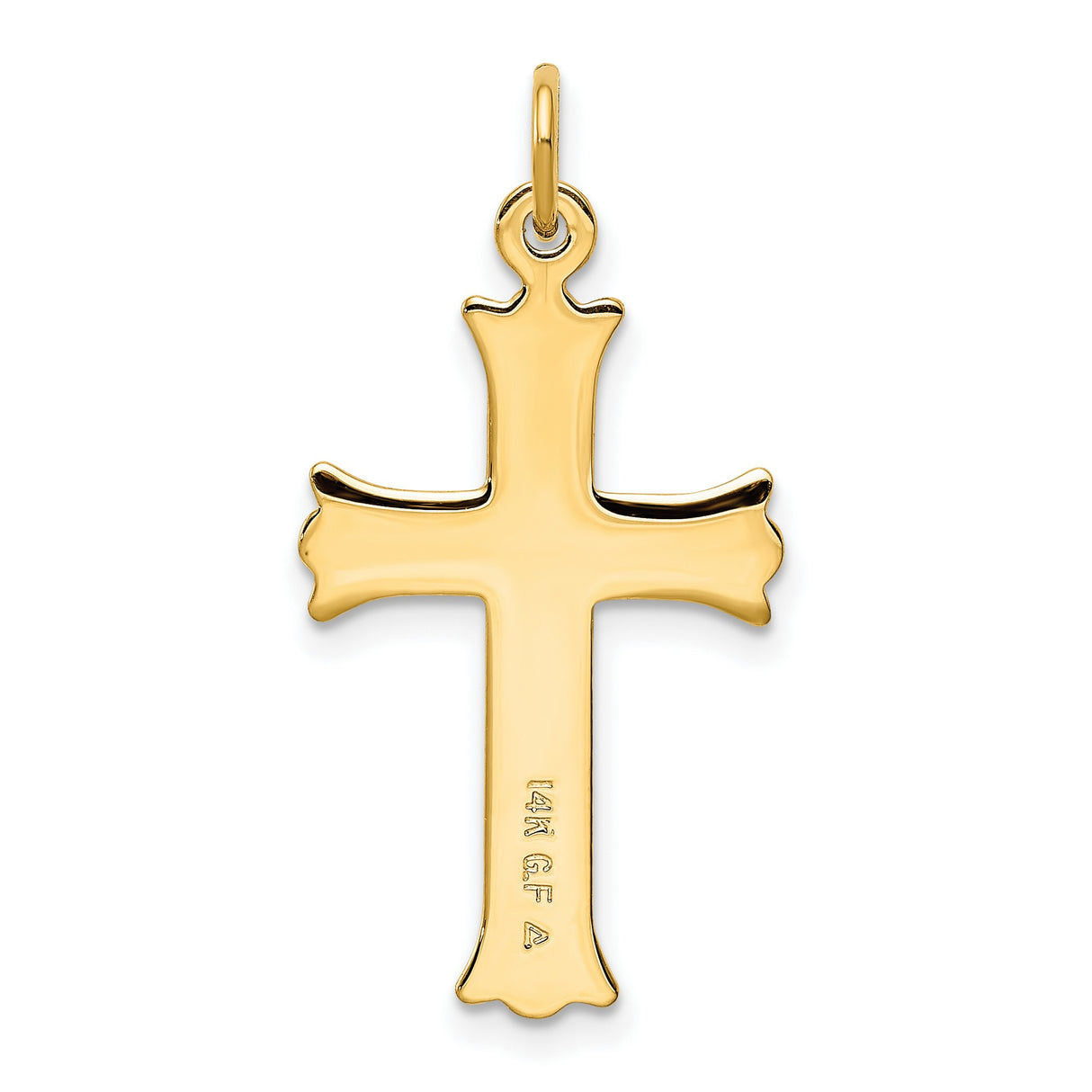 Sterling Silver Cross Pendant, Polished Latin Cross with Satin Finish, Religious Charm Jewelry