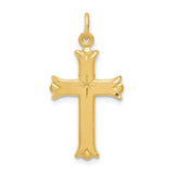 Sterling Silver Cross Pendant, Polished Latin Cross with Satin Finish, Religious Charm Jewelry
