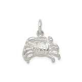 Sterling Silver Crab Pendant with Cancer Zodiac Symbol, Nautical Ocean Animal Charm