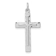 Sterling Silver Cross Pendant with Beveled Edges and Polished Finish, Modern Religious Charm