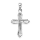 Sterling Silver Cross Pendant with Textured Mirror Finish and Layered Raised Design