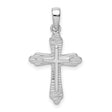 Sterling Silver Cross Pendant with Textured Mirror Finish and Layered Raised Design