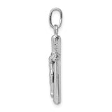 Sterling Silver Crucifix Cross Pendant with Sculpted Jesus Religious Charm for Men and Women