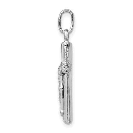 Sterling Silver Crucifix Cross Pendant with Sculpted Jesus Religious Charm for Men and Women