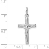 Sterling Silver Crucifix Cross Pendant with Sculpted Jesus Religious Charm for Men and Women