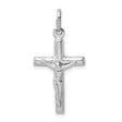 Sterling Silver Crucifix Cross Pendant with Sculpted Jesus Religious Charm for Men and Women