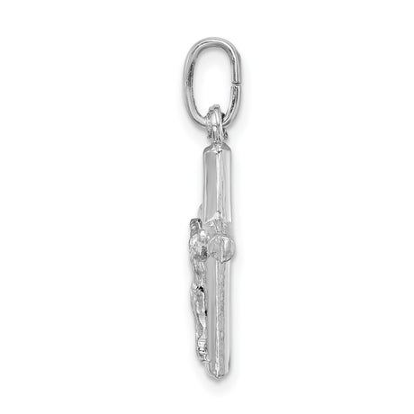 Sterling Silver Crucifix Cross Pendant with Raised Christ Figure, Christian Religious Design