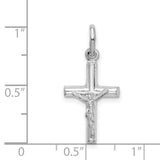 Sterling Silver Crucifix Cross Pendant with Raised Christ Figure, Christian Religious Design