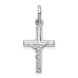 Sterling Silver Crucifix Cross Pendant with Raised Christ Figure, Christian Religious Design