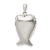 Antiqued Wing Charm Pendant in Real 925 Sterling Silver