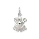 Sterling Silver Frog Pendant, Detailed Amphibian Design, Nature and Animal Totem Theme