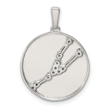 Taurus Constellation Symbol With CZ Stars Charm Pendant in Real 925 Sterling Silver