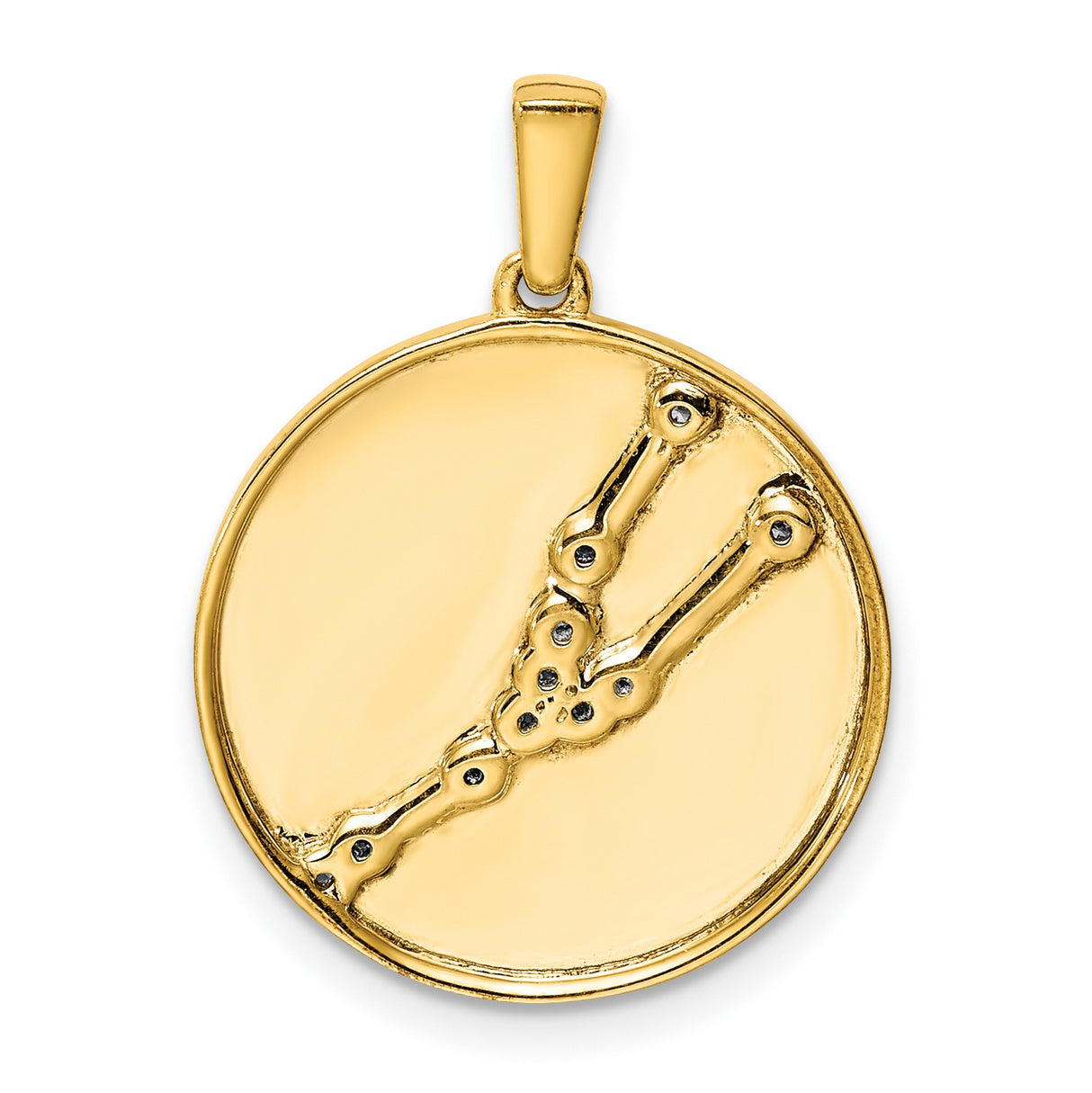 Taurus Constellation Symbol With CZ Stars Charm Pendant in Real 925 Sterling SIlver