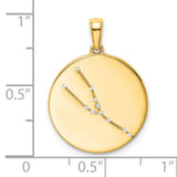 Taurus Constellation Symbol With CZ Stars Charm Pendant in Real 925 Sterling SIlver
