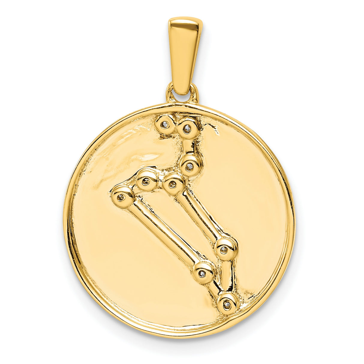 Leo Constellation Symbol With CZ Stars Charm Pendant in Real 925 Sterling SIlver