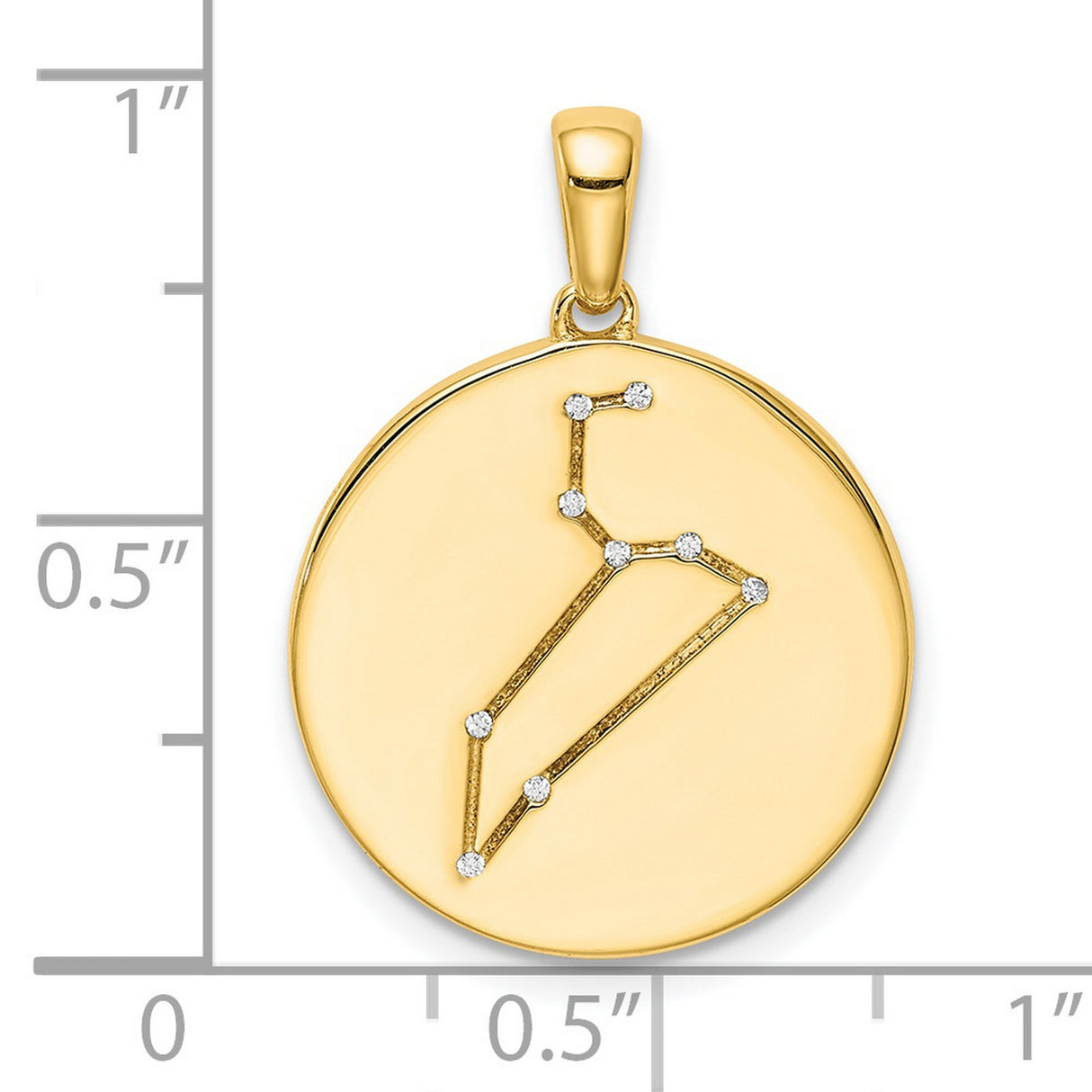 Leo Constellation Symbol With CZ Stars Charm Pendant in Real 925 Sterling SIlver