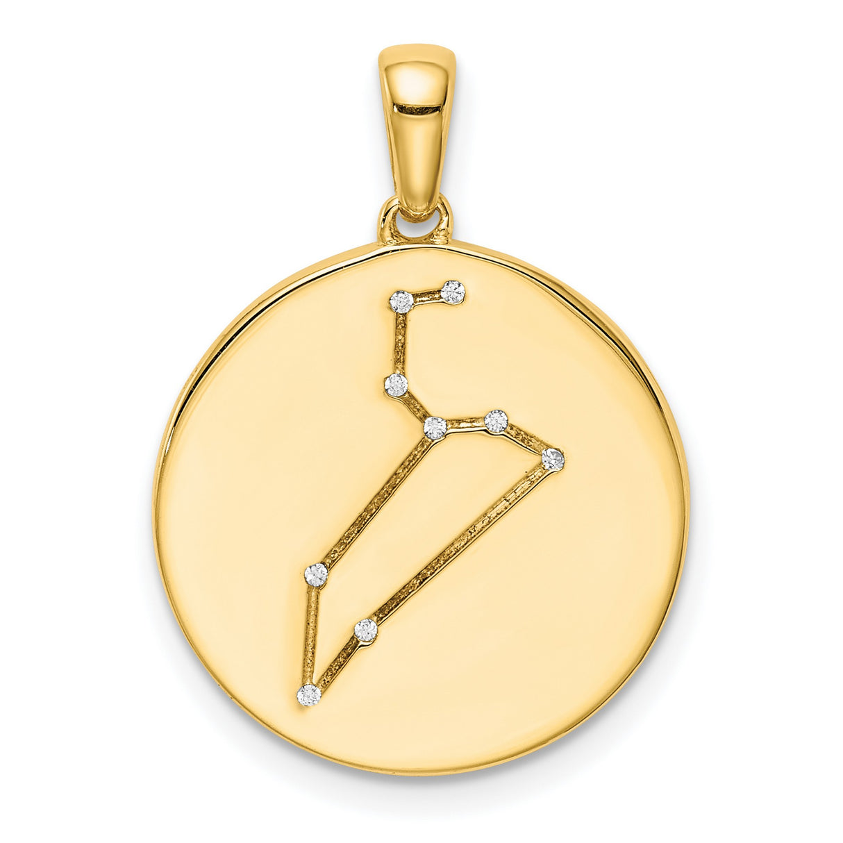 Leo Constellation Symbol With CZ Stars Charm Pendant in Real 925 Sterling SIlver