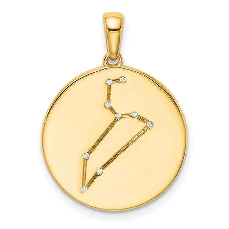 Leo Constellation Symbol With CZ Stars Charm Pendant in Real 925 Sterling SIlver